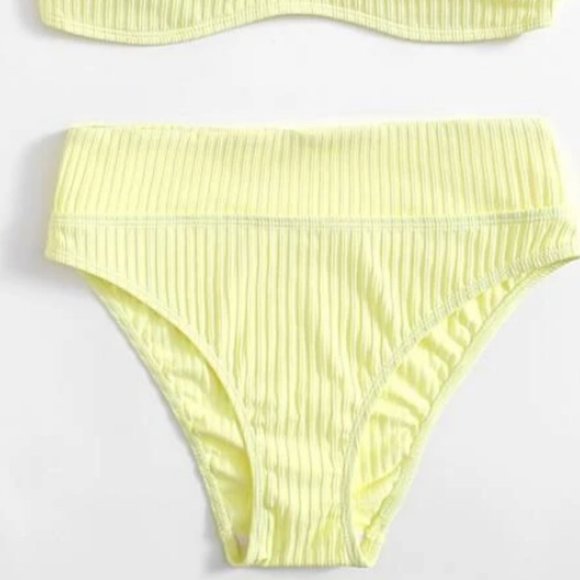 [Brand New] SheIn High Waisted Ribbed Bikini Set - Picture 3 of 9